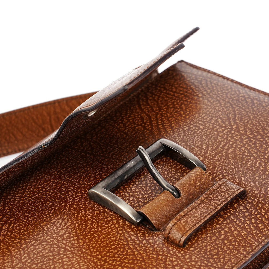 Brown Lama Buckle Shoulder Bag