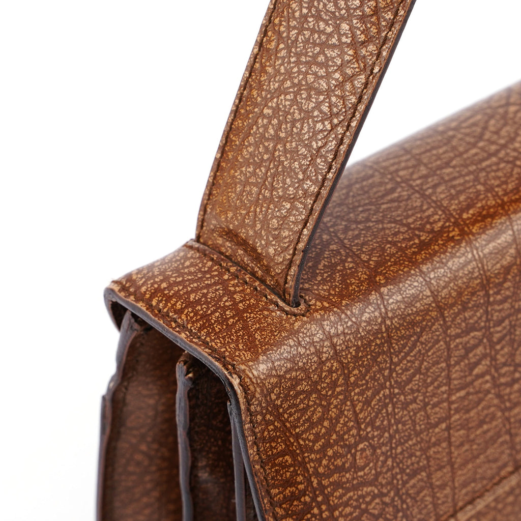 Brown Lama Buckle Shoulder Bag