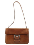 Brown Lama Buckle Shoulder Bag