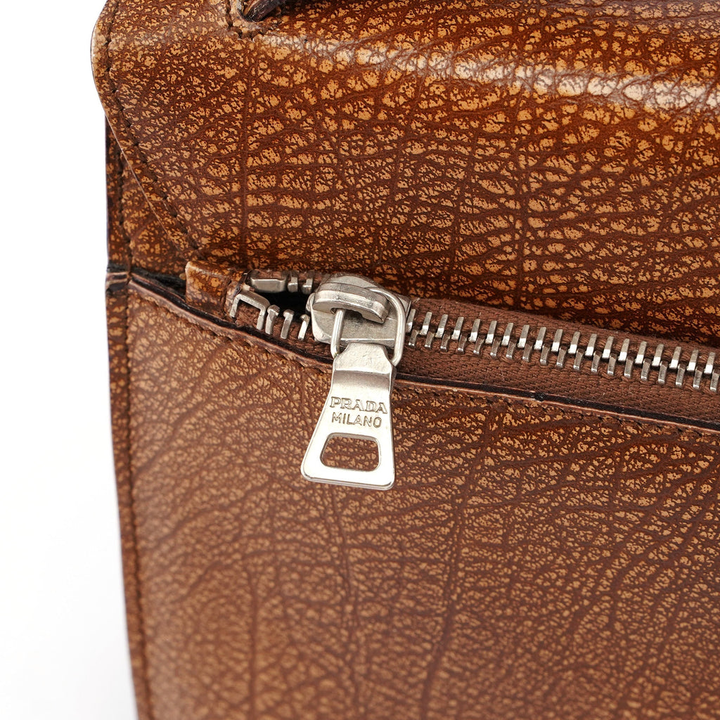 Brown Lama Buckle Shoulder Bag
