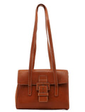 Brown Leather Belt Tote Bag