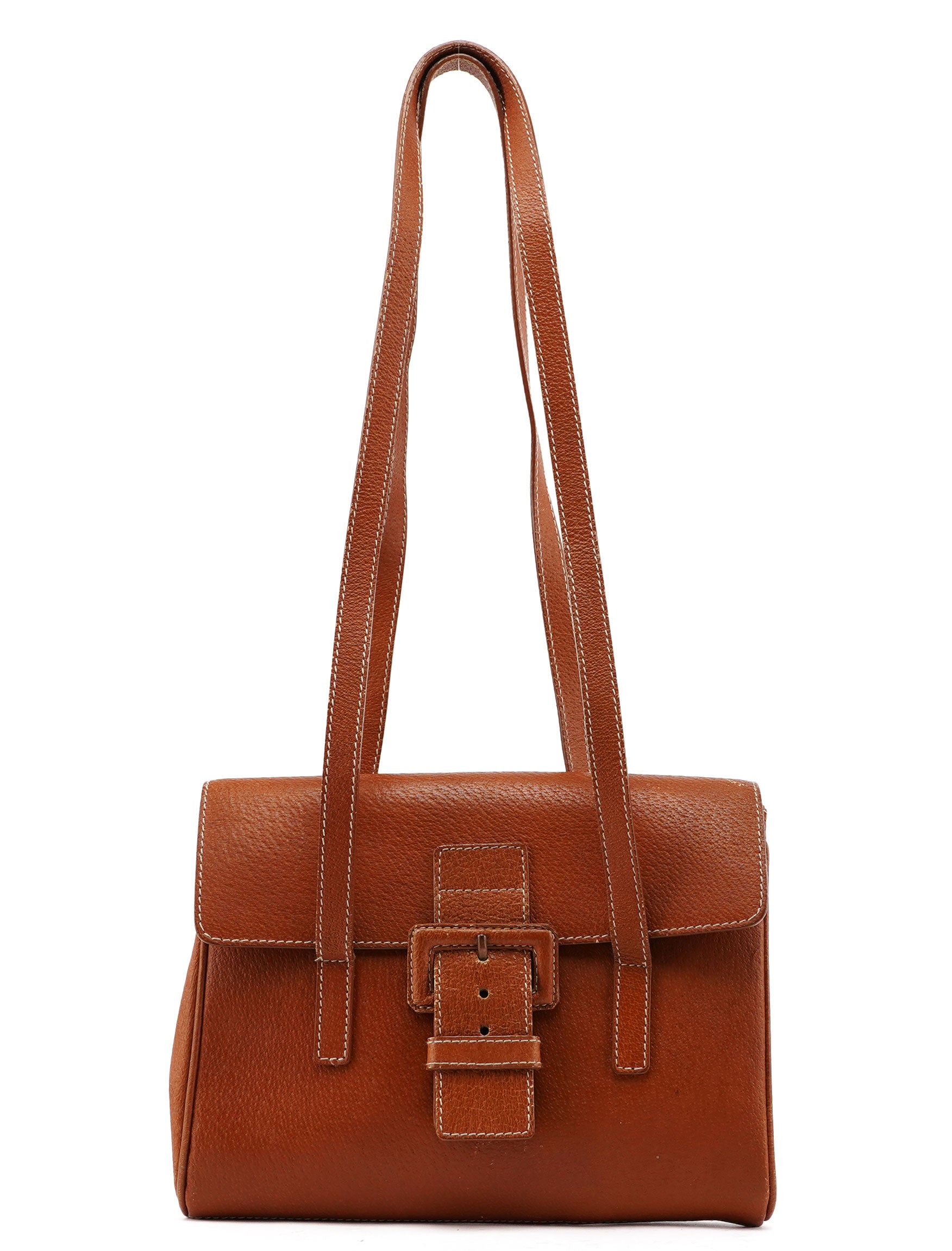 Brown Leather Belt Tote Bag