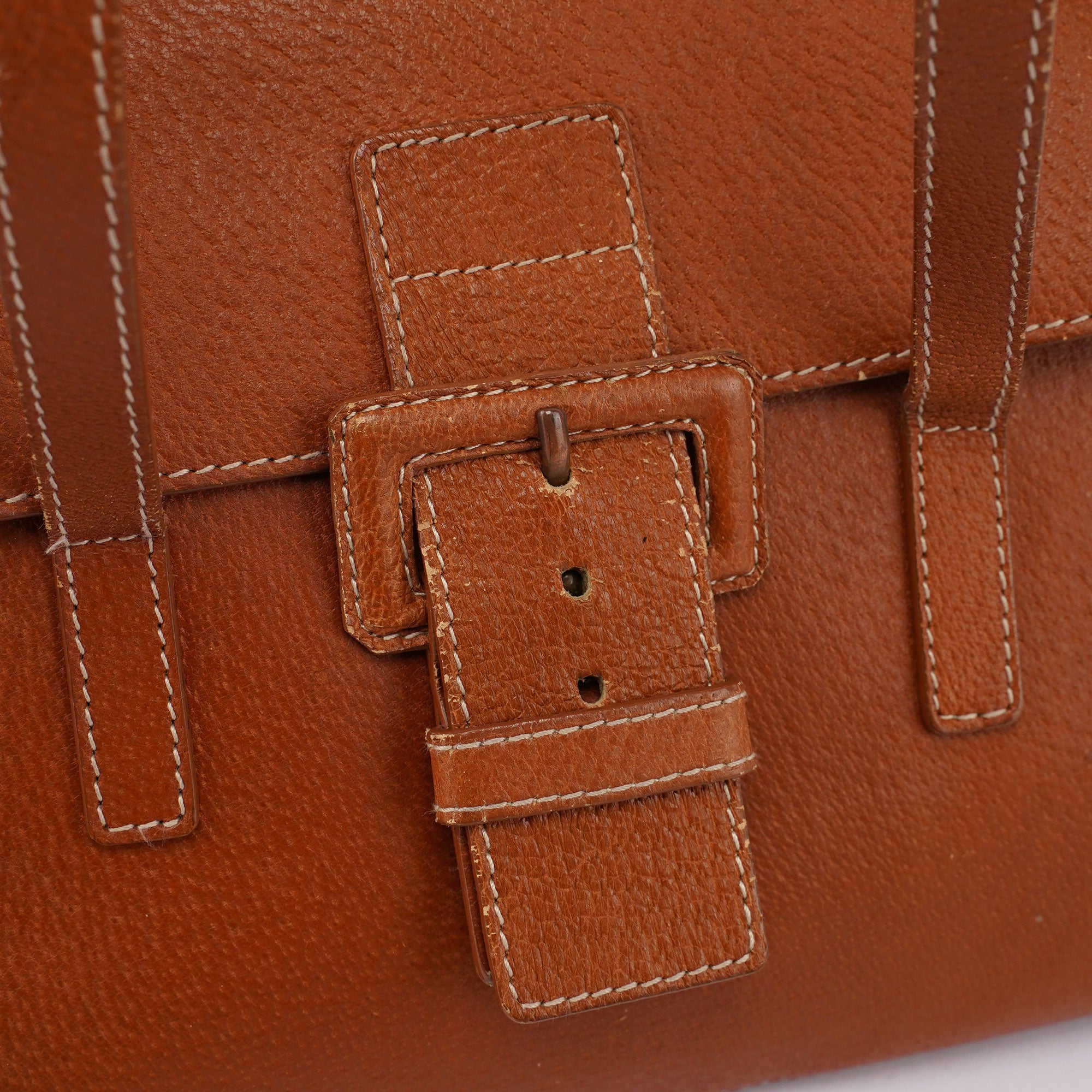 Brown Leather Belt Tote Bag
