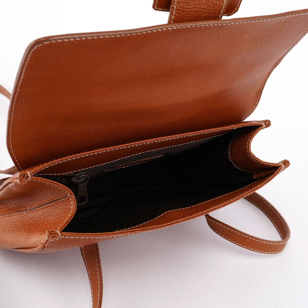 Brown Leather Belt Tote Bag