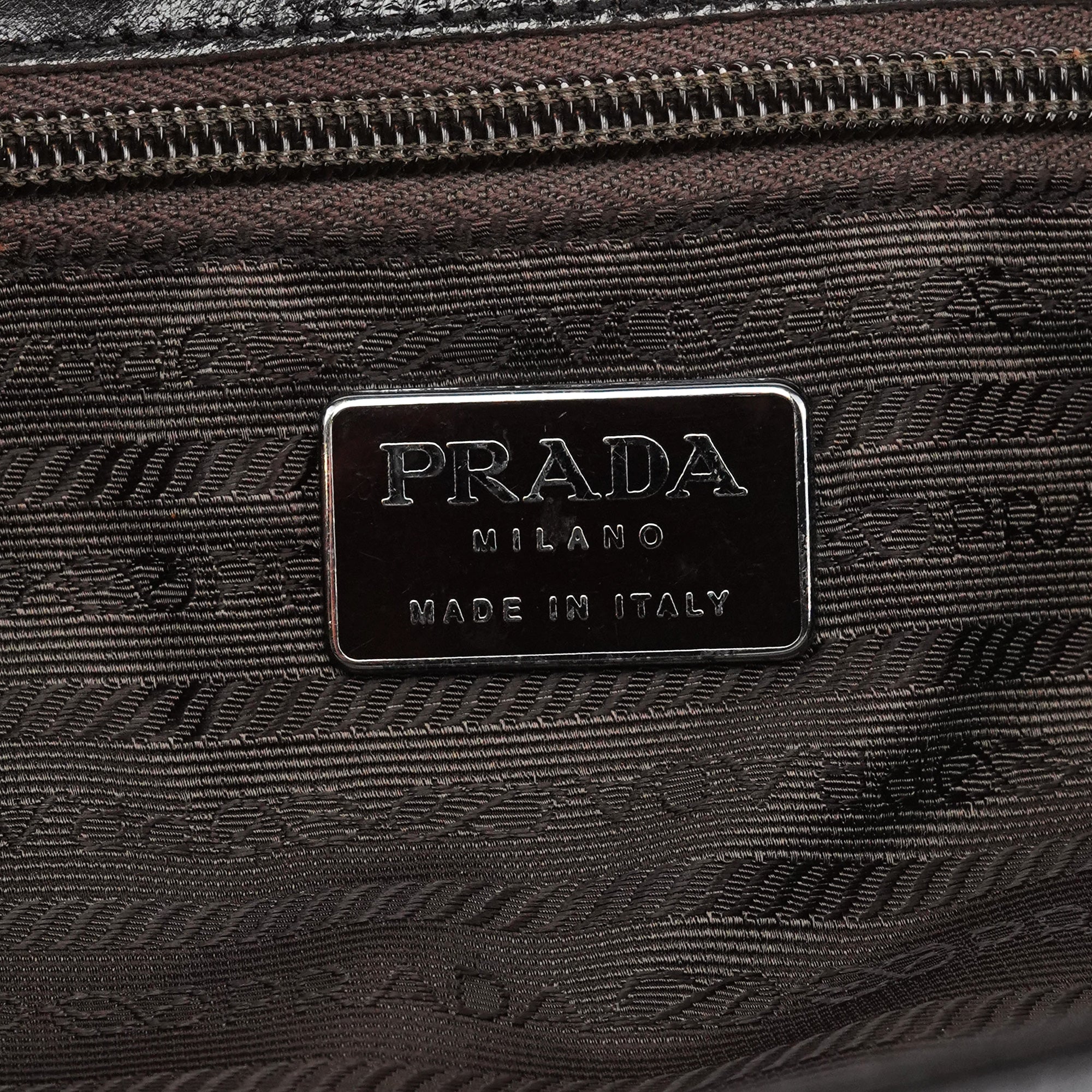 Brown Leather Vitello Buckle Shoulder Bag