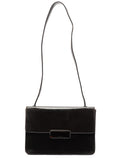Brown Leather Vitello Buckle Shoulder Bag