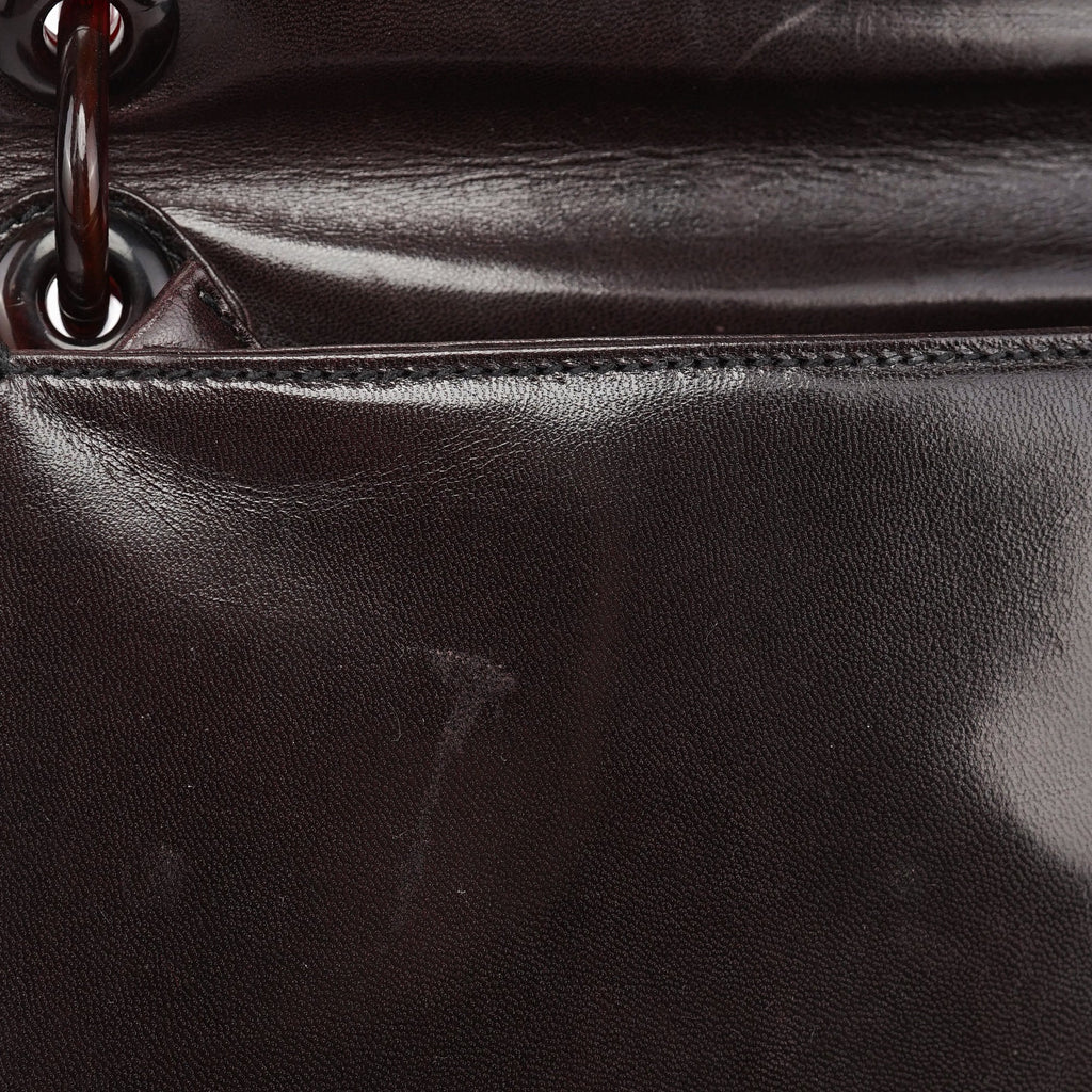 Brown Madras Swing Chain Shoulder Bag