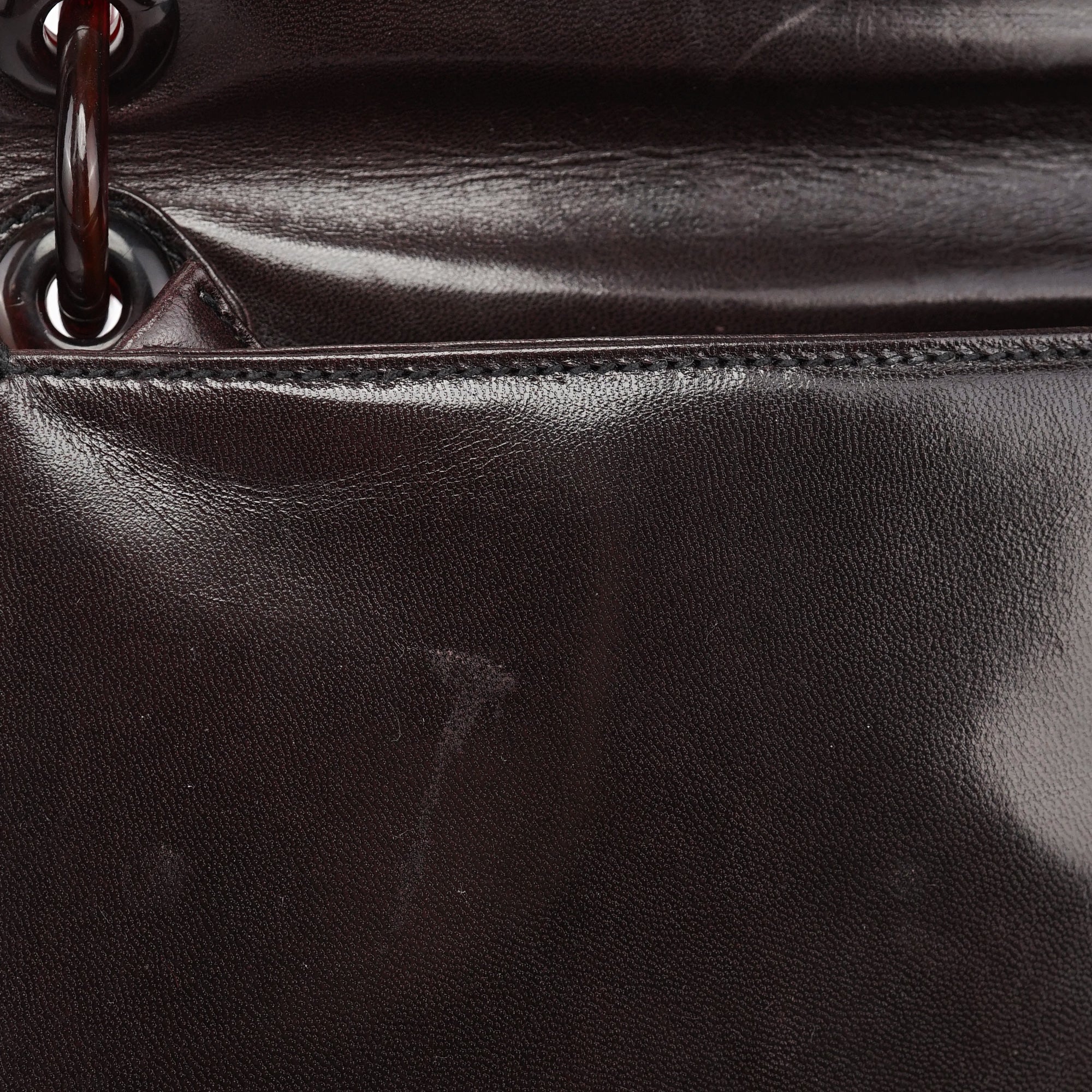 Brown Madras Swing Chain Shoulder Bag