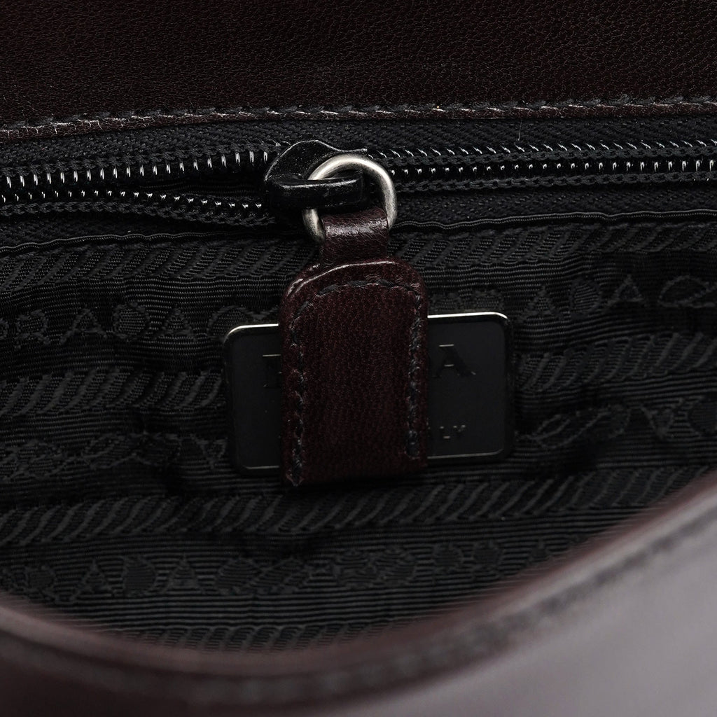 Brown Madras Swing Chain Shoulder Bag