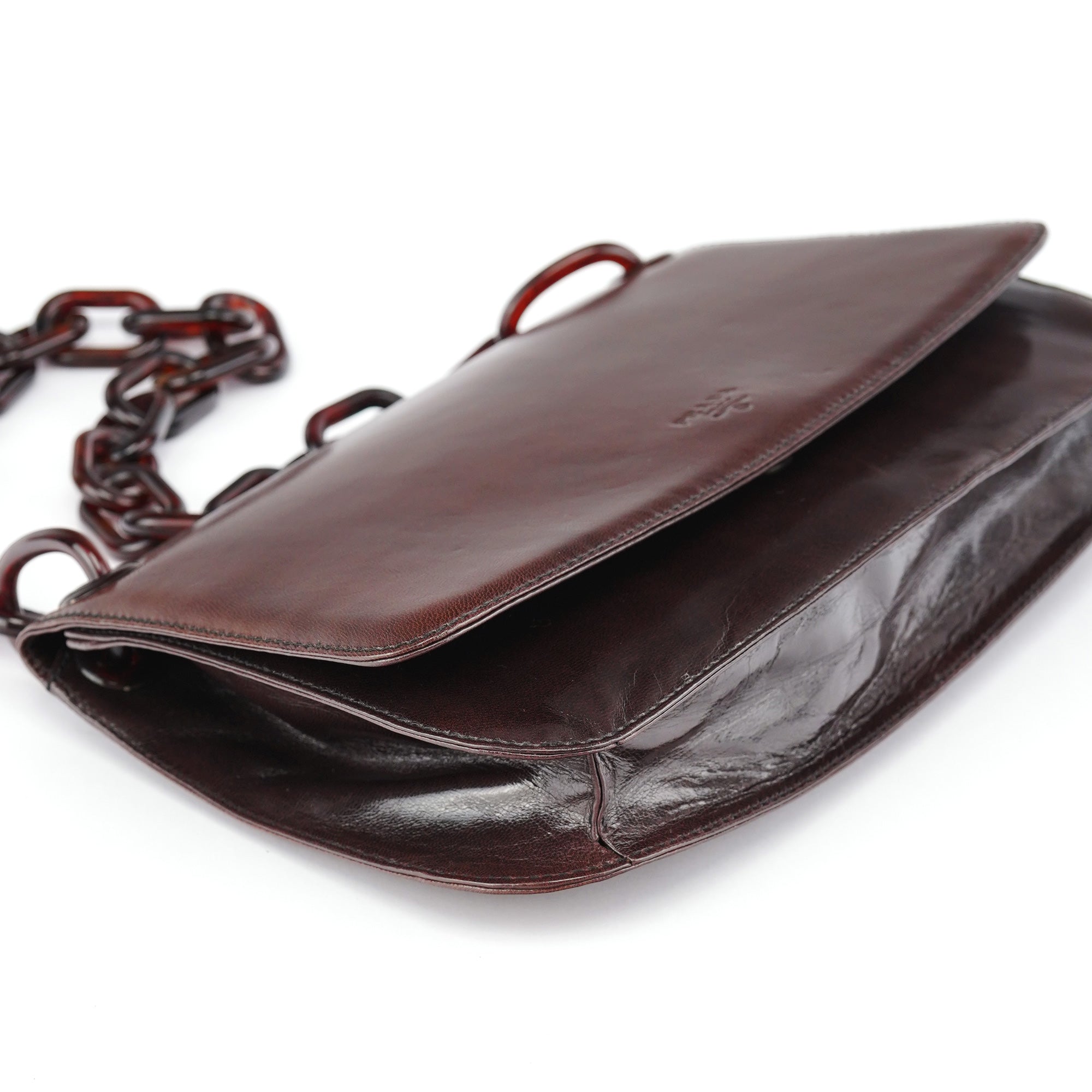Brown Madras Swing Chain Shoulder Bag