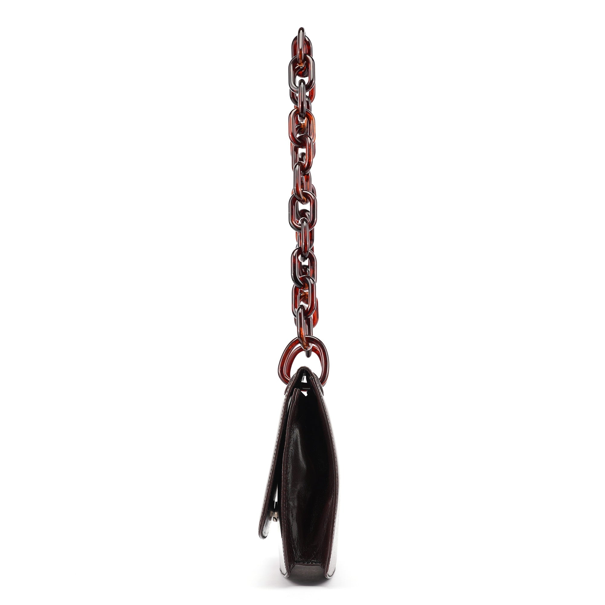 Brown Madras Swing Chain Shoulder Bag