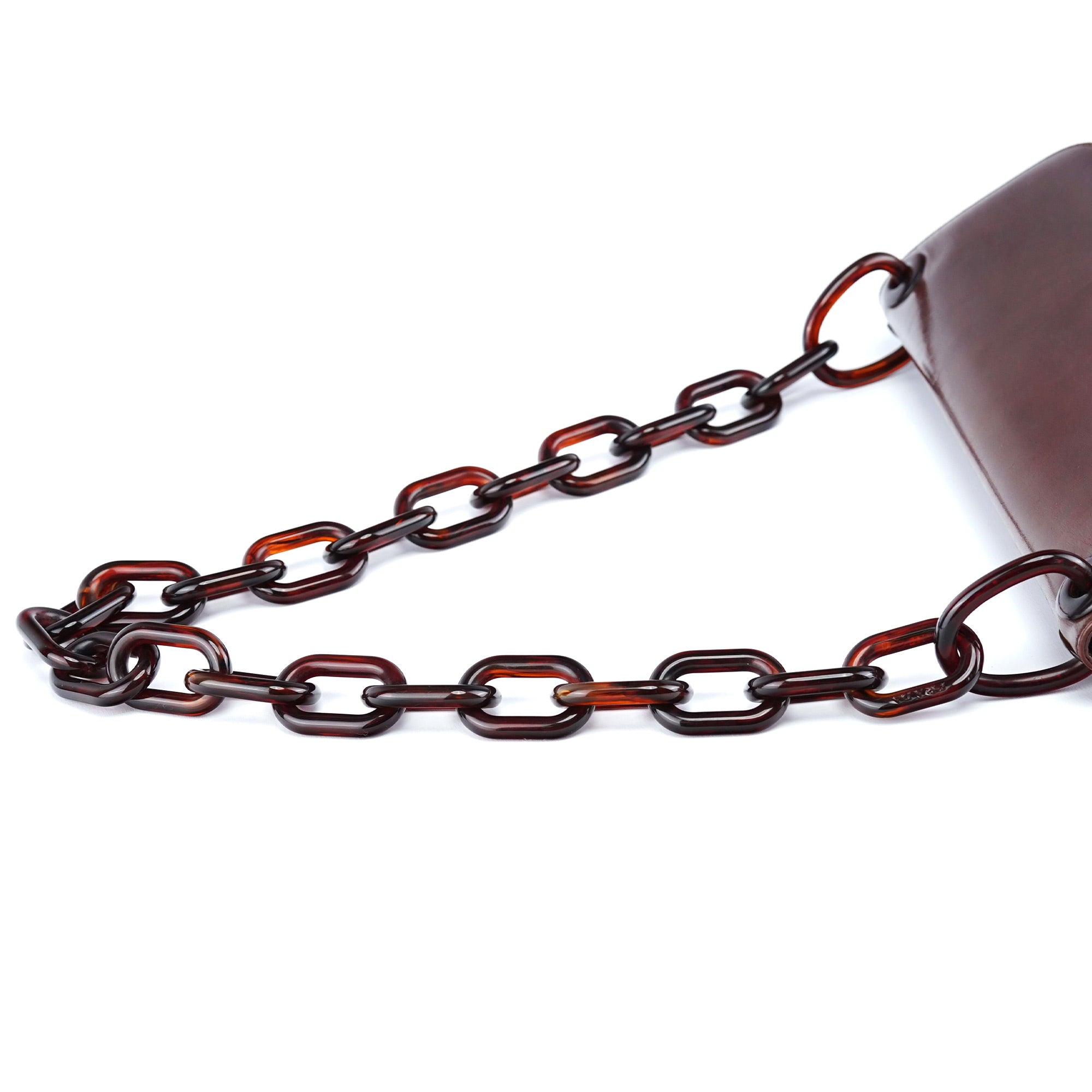 Brown Madras Swing Chain Shoulder Bag