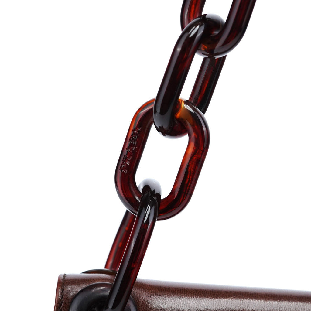 Brown Madras Swing Chain Shoulder Bag
