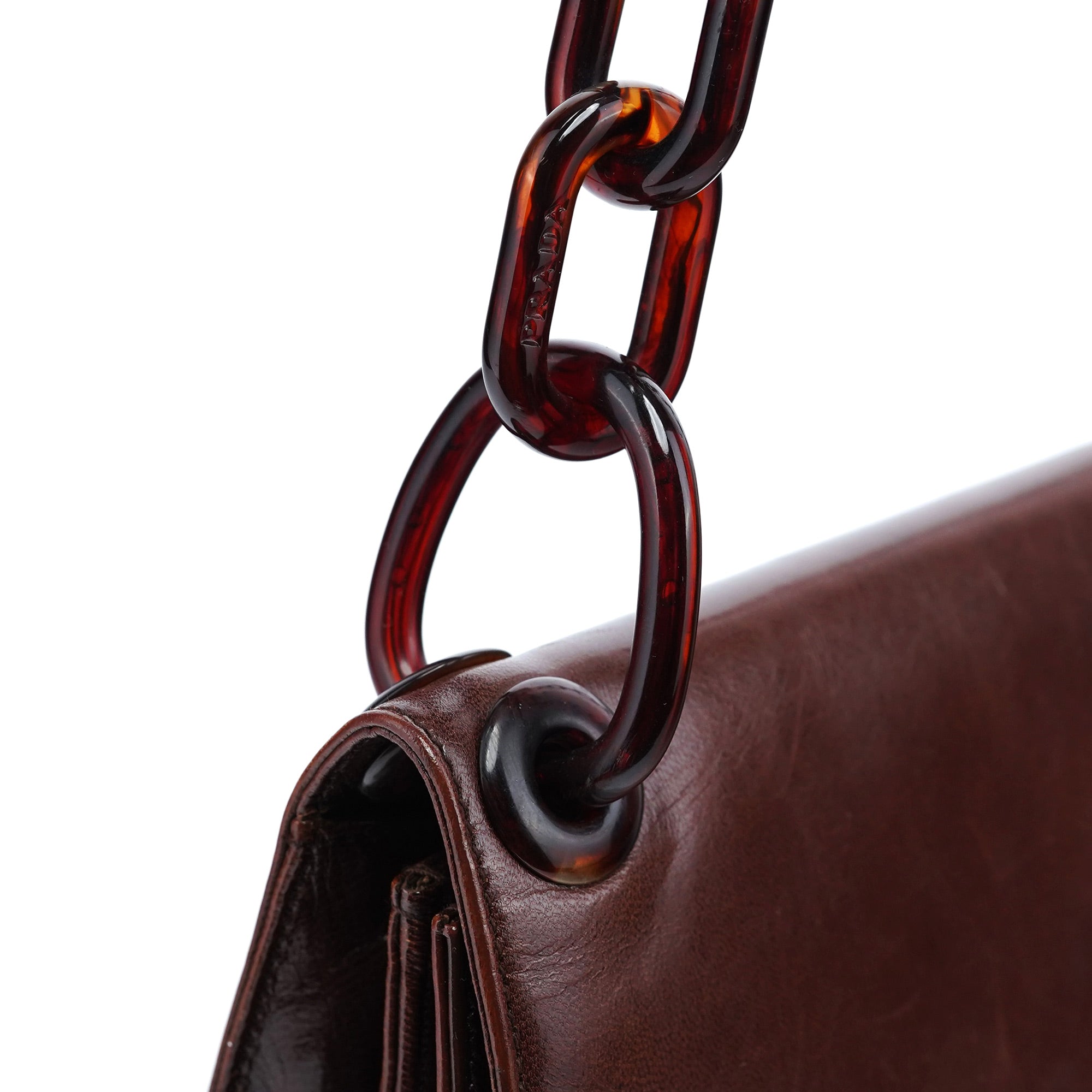 Brown Madras Swing Chain Shoulder Bag