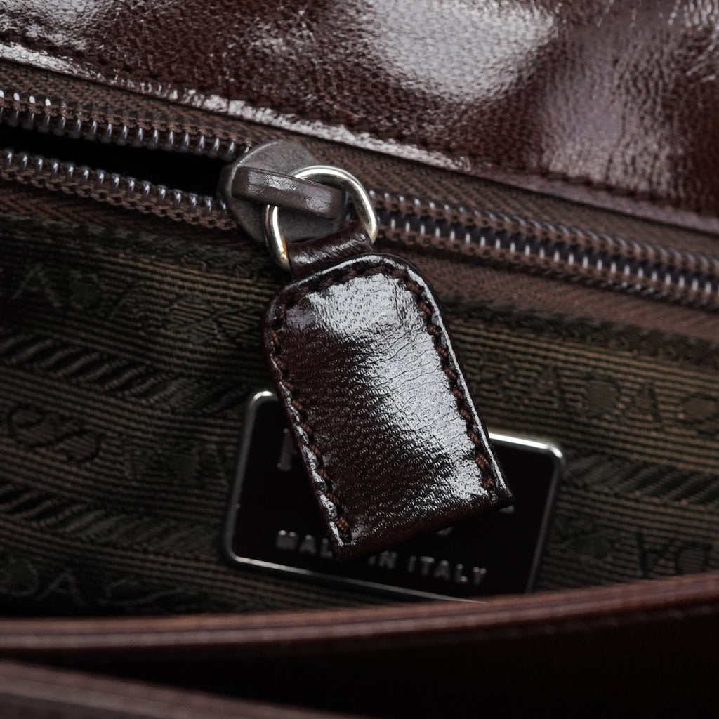 Brown Madras Swing Chain Shoulder Bag