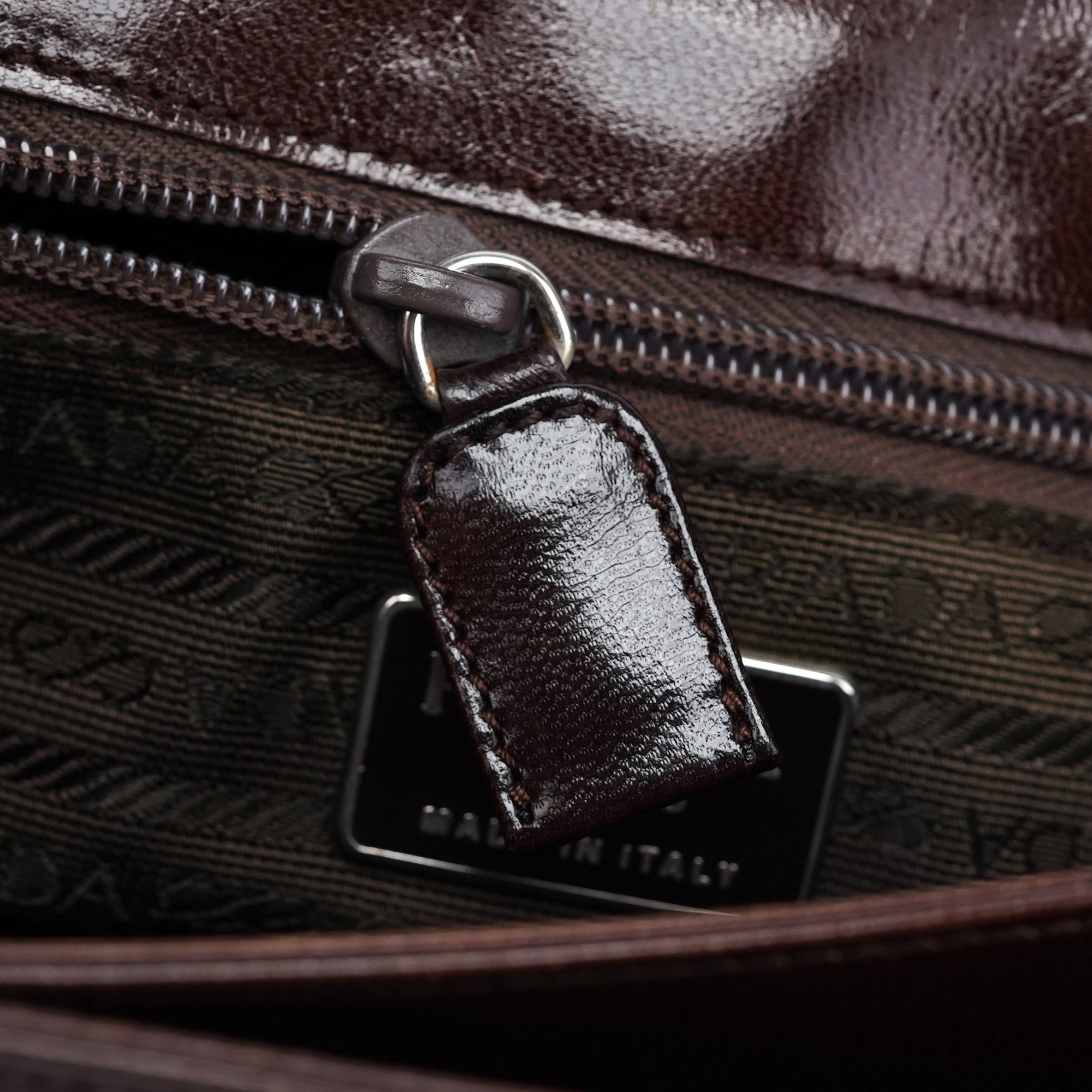 Brown Madras Swing Chain Shoulder Bag