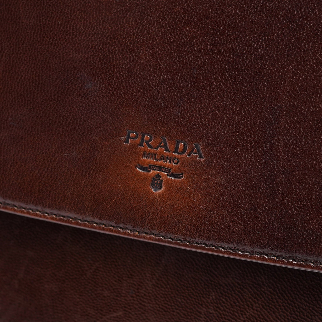 Brown Madras Swing Chain Shoulder Bag