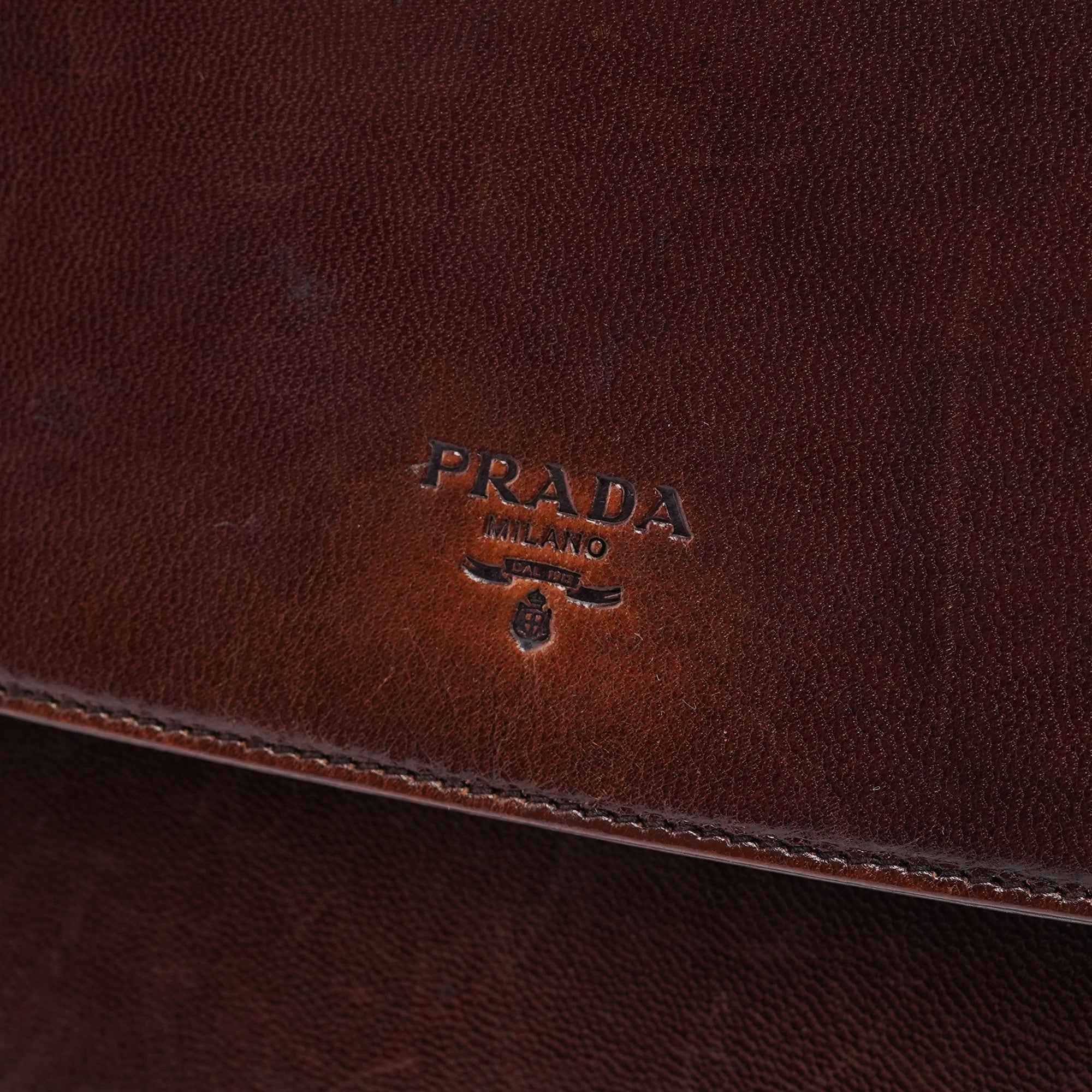 Brown Madras Swing Chain Shoulder Bag
