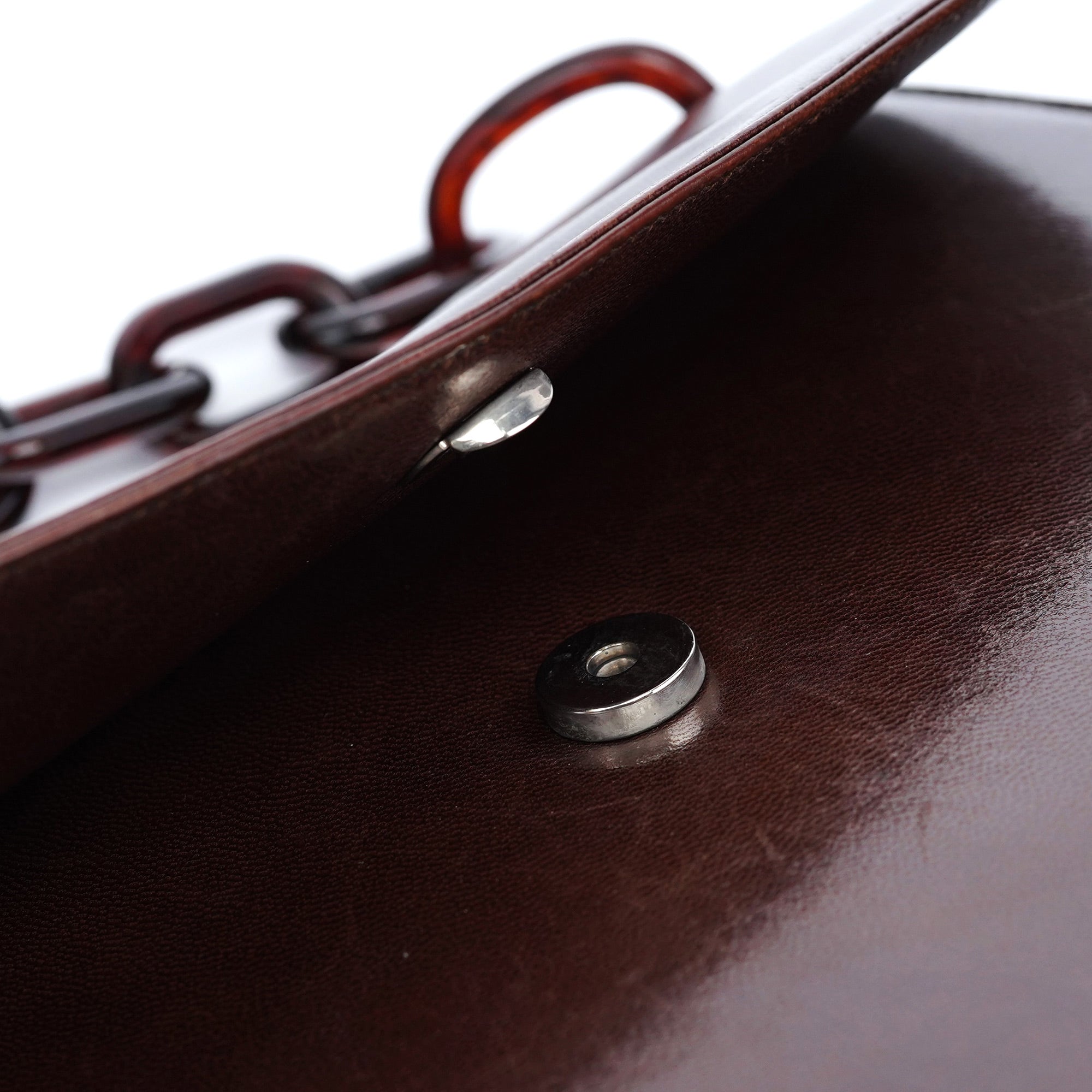 Brown Madras Swing Chain Shoulder Bag