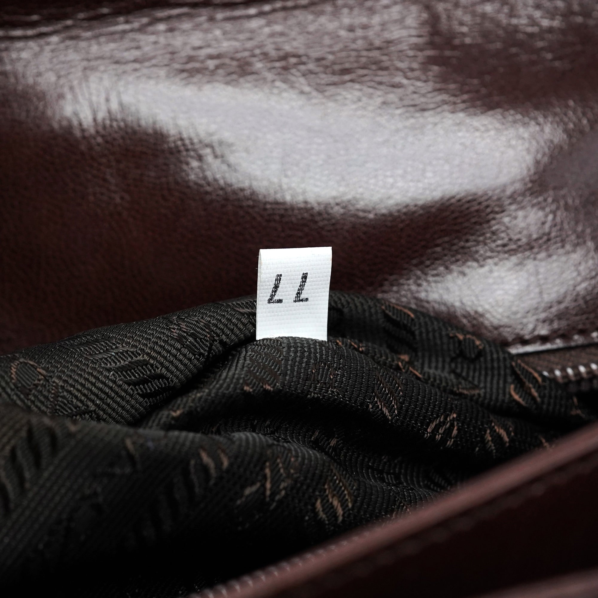 Brown Madras Swing Chain Shoulder Bag
