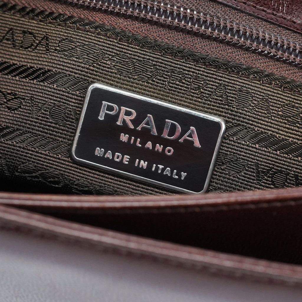 Brown Madras Swing Chain Shoulder Bag