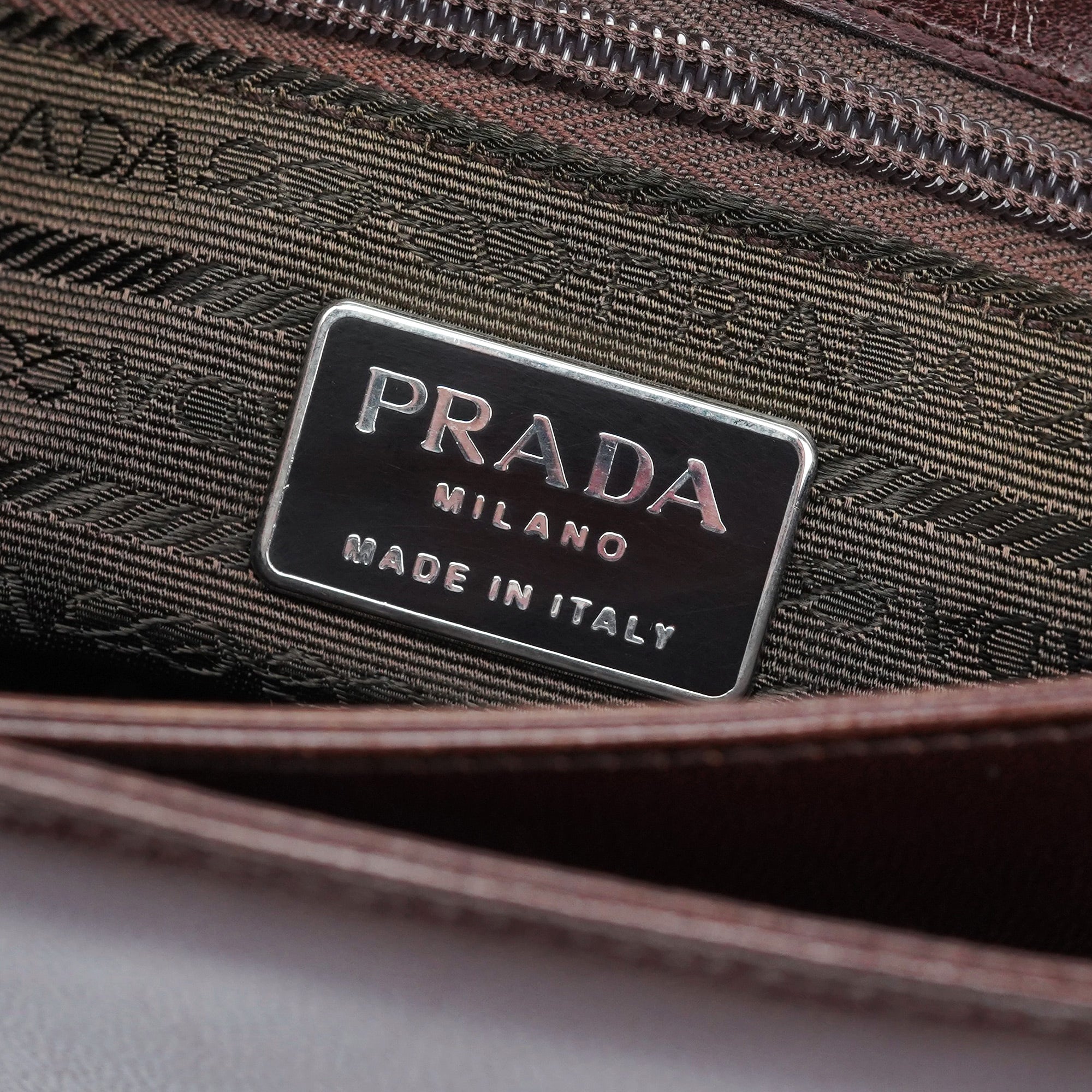 Brown Madras Swing Chain Shoulder Bag