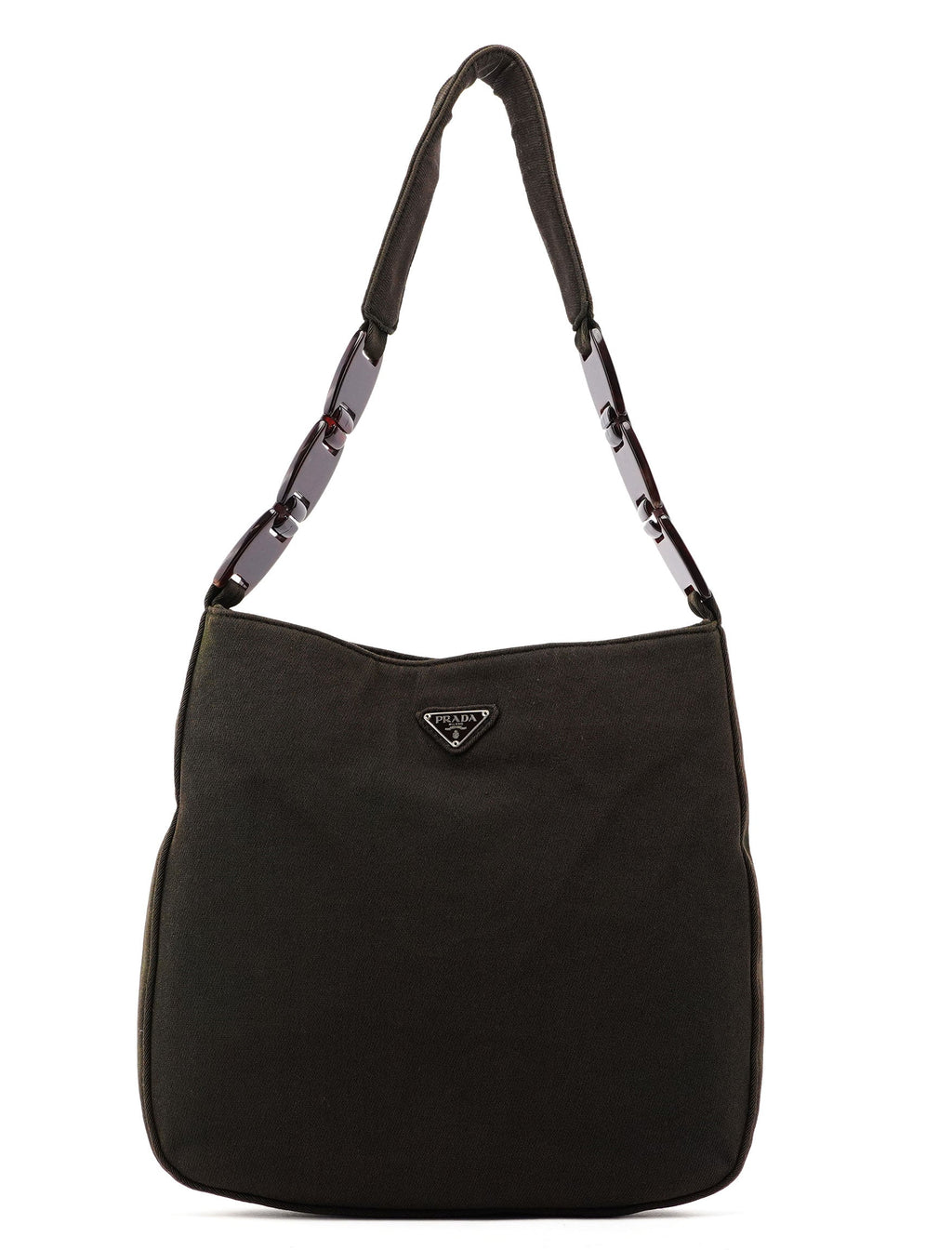 Brown Mesh Plastic Chain Shoulder Bag