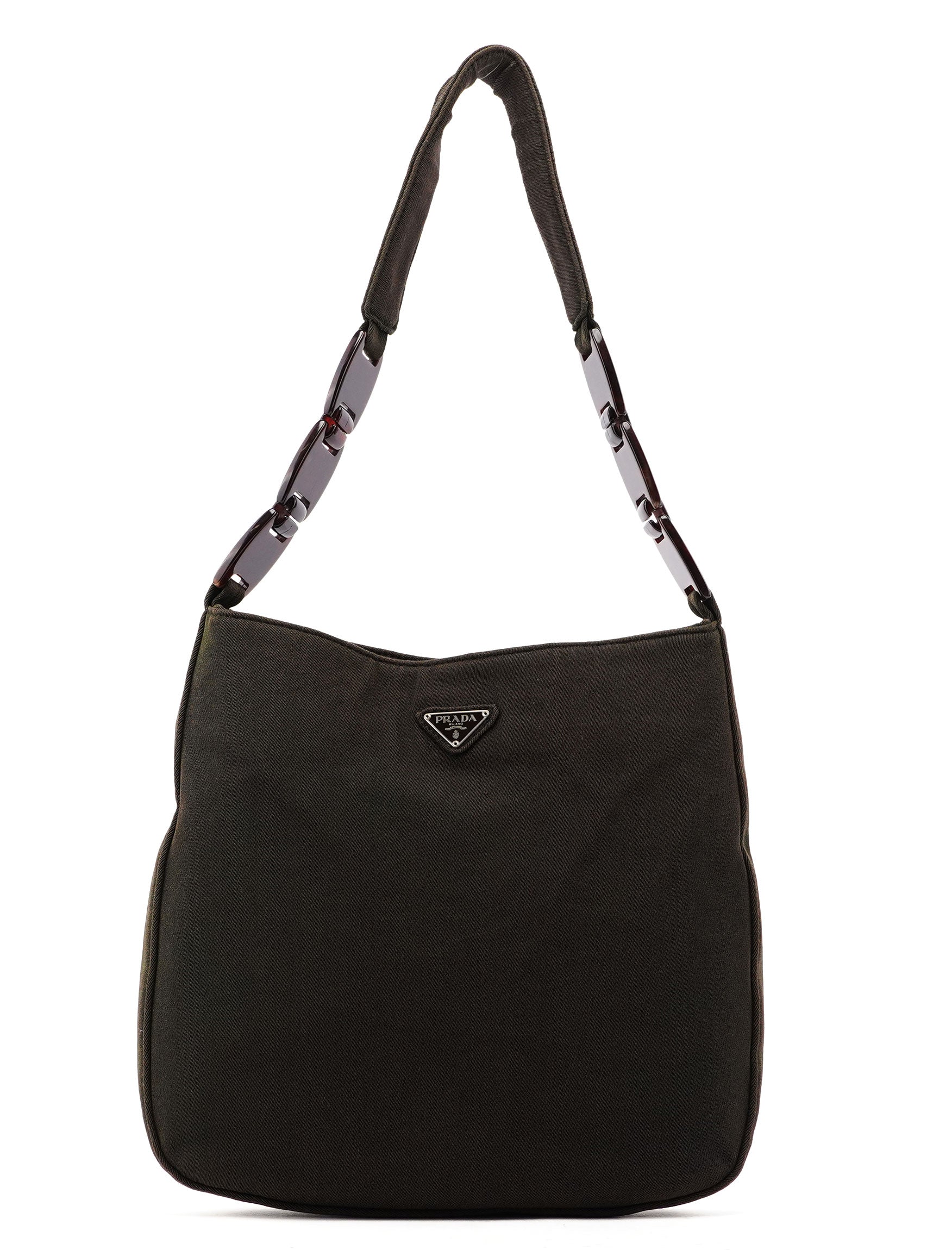 Brown Mesh Plastic Chain Shoulder Bag