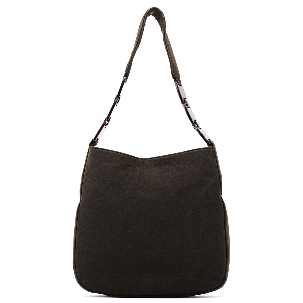 Brown Mesh Plastic Chain Shoulder Bag