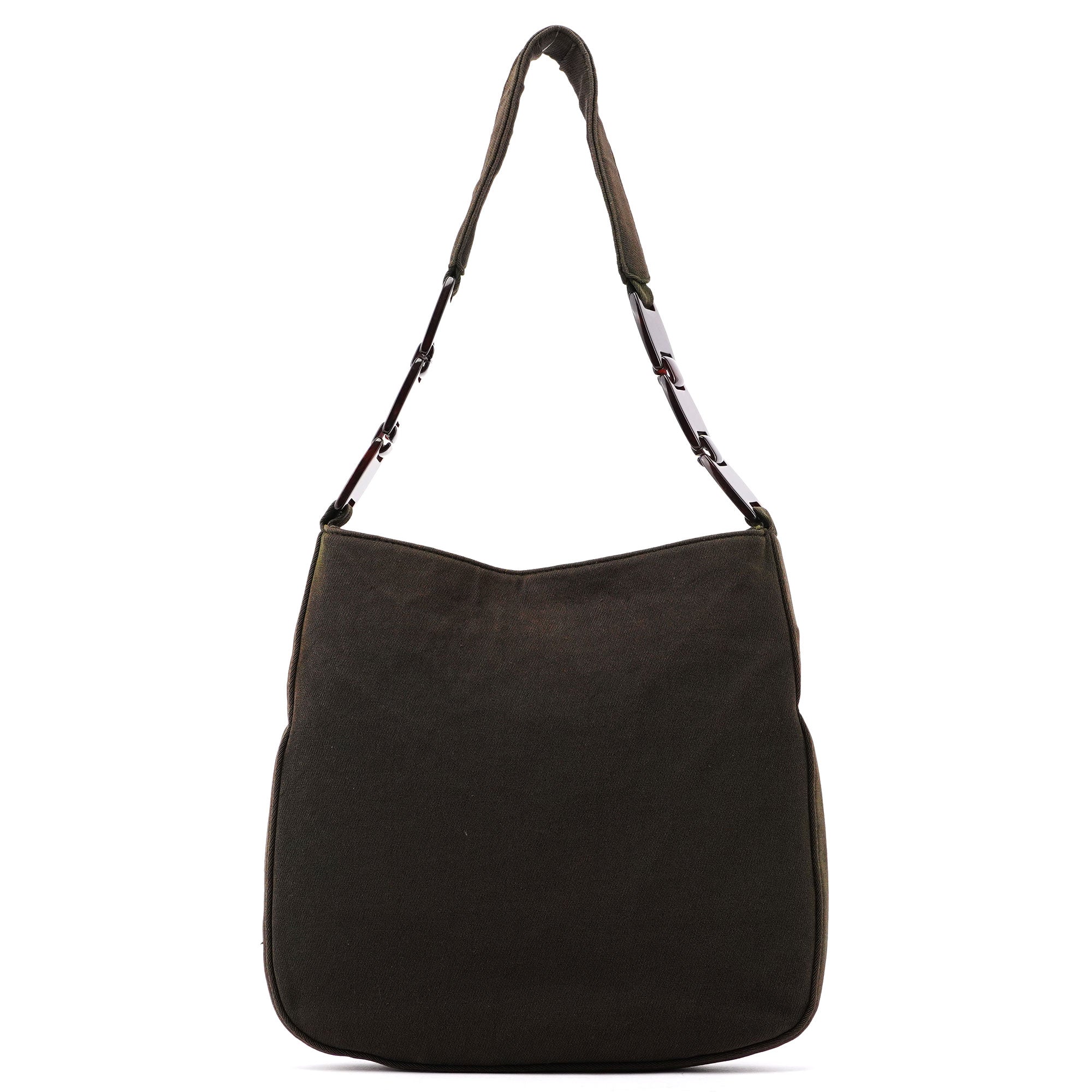 Brown Mesh Plastic Chain Shoulder Bag