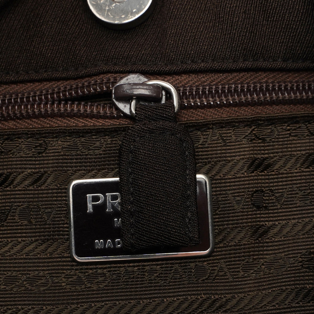 Brown Mesh Plastic Chain Shoulder Bag