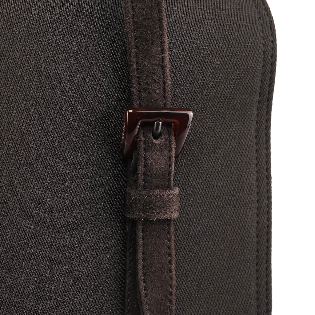 Brown Nylon Mesh Suede Tote Bag