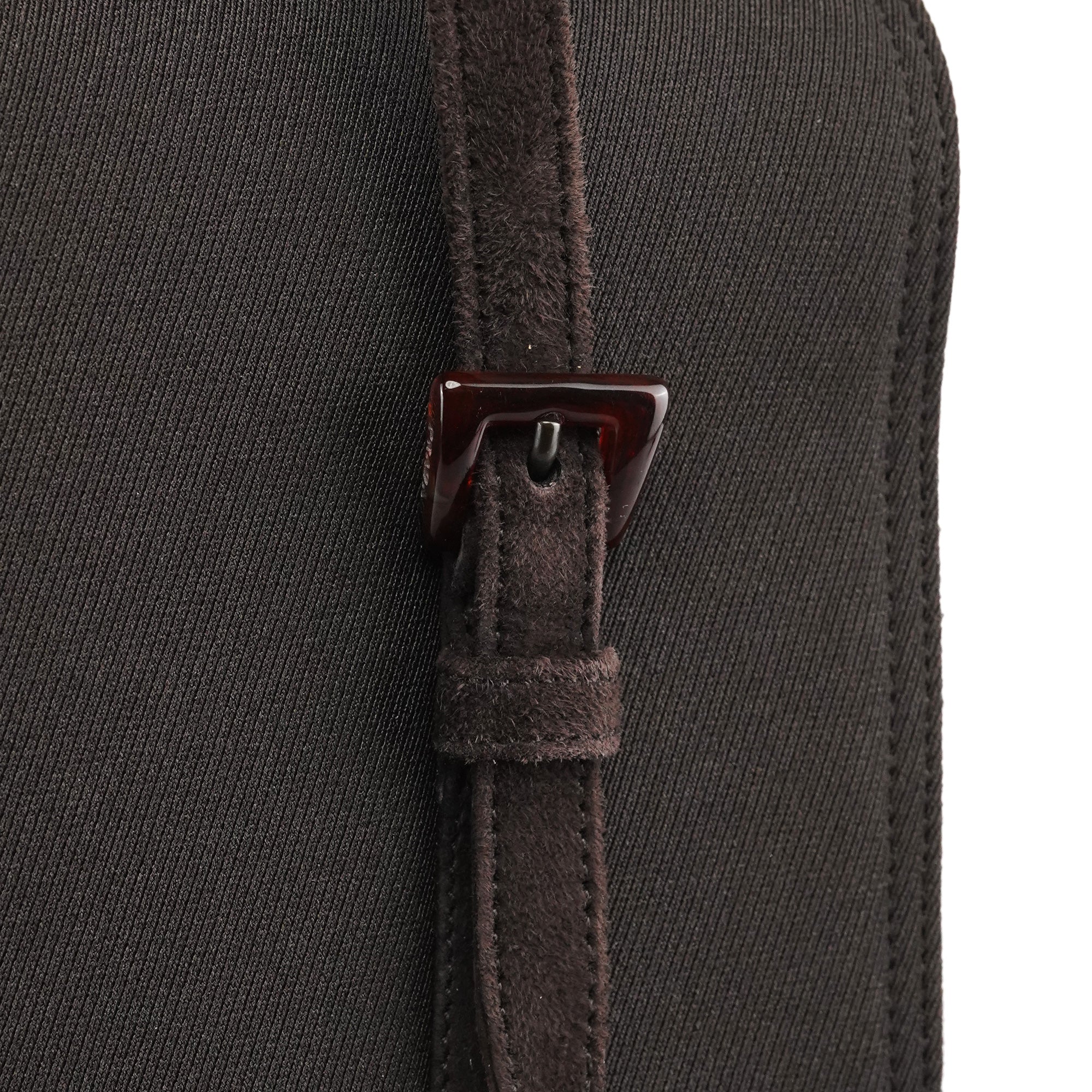 Brown Nylon Mesh Suede Tote Bag