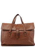 Brown Ostrich Leather Tote