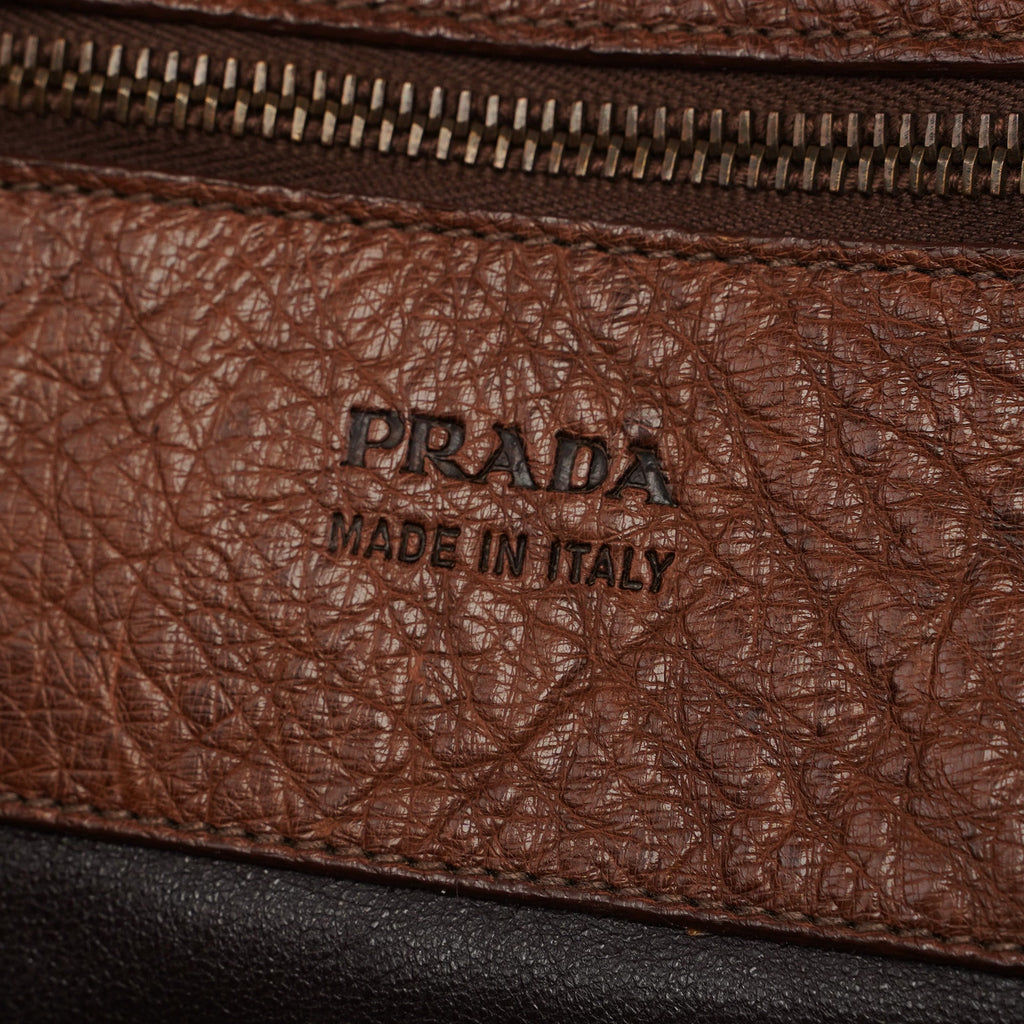 Brown Ostrich Leather Tote