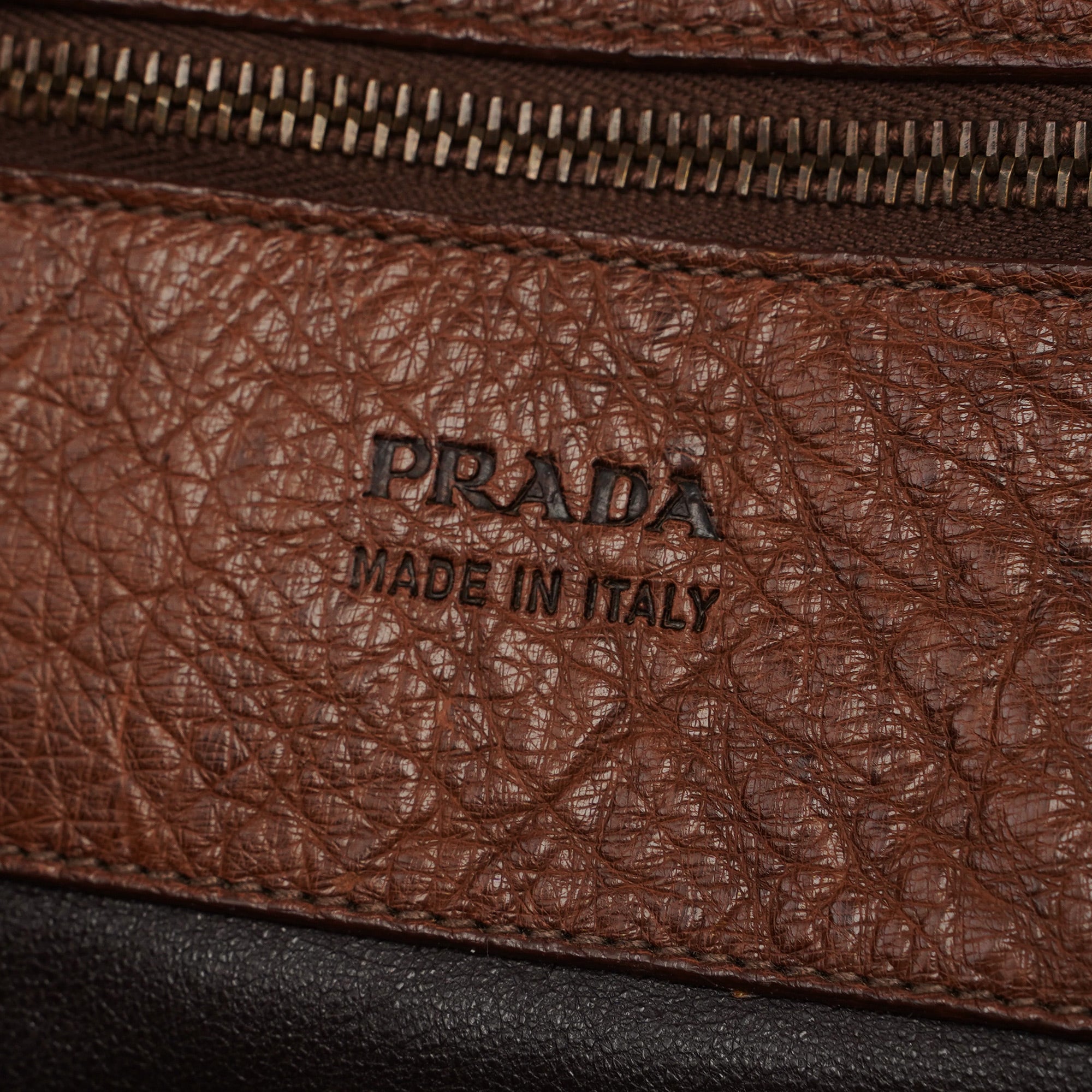Brown Ostrich Leather Tote