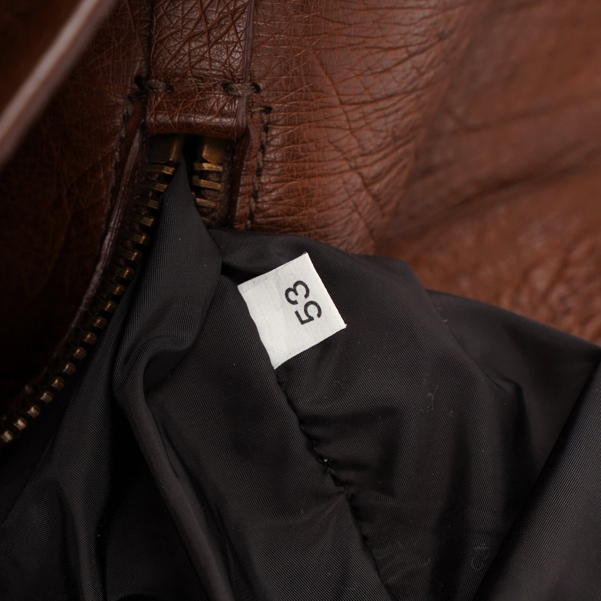 Brown Ostrich Leather Tote