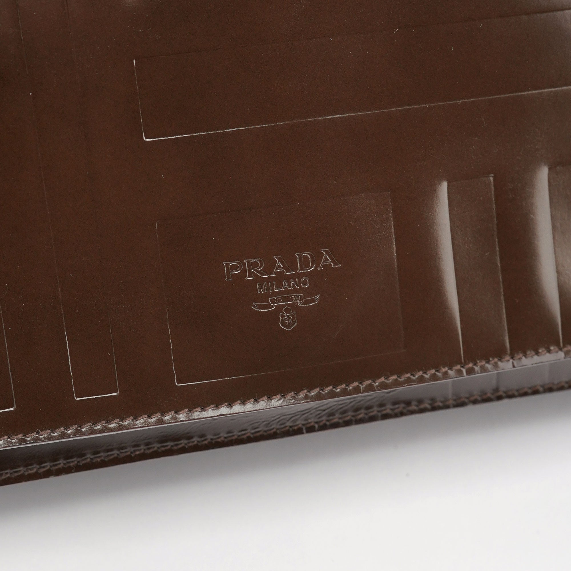 Brown Patent Leather Embossed Chain Shoulder Bag