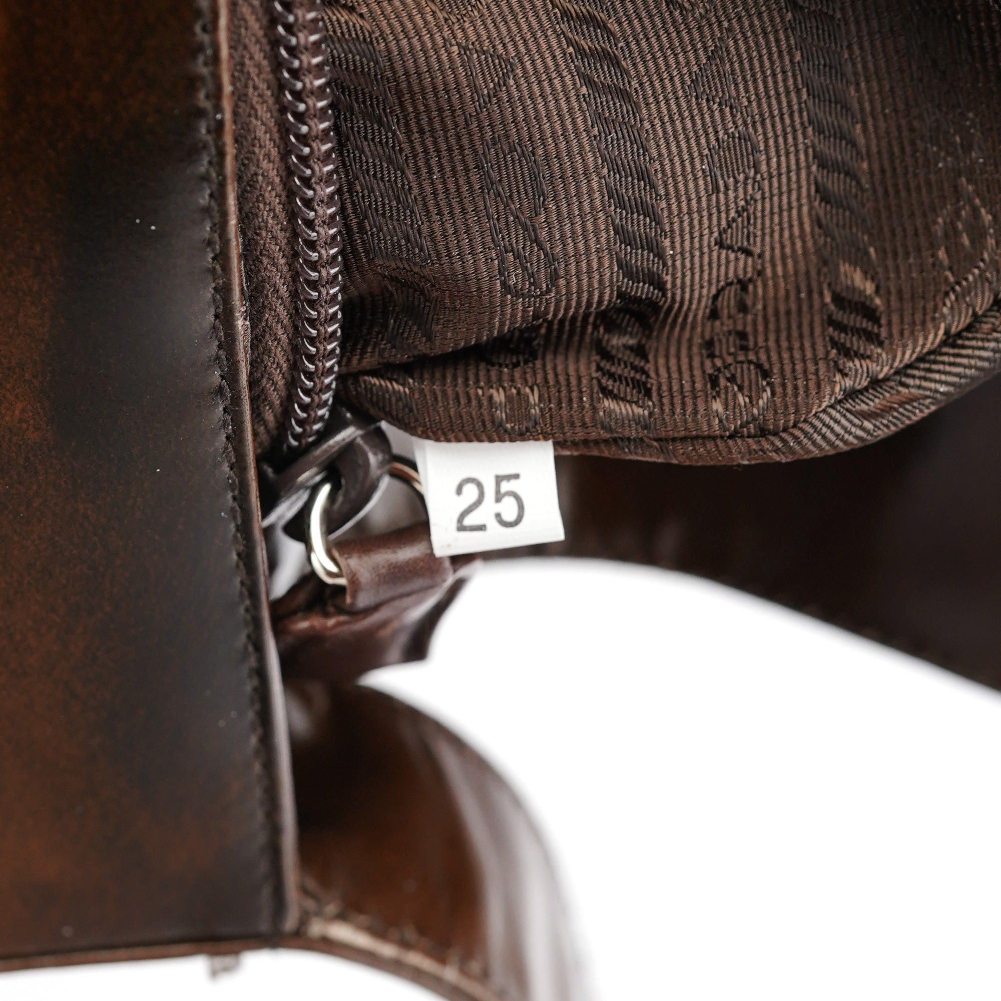Brown Patent Leather Stampa Girafa Shoulder Bag