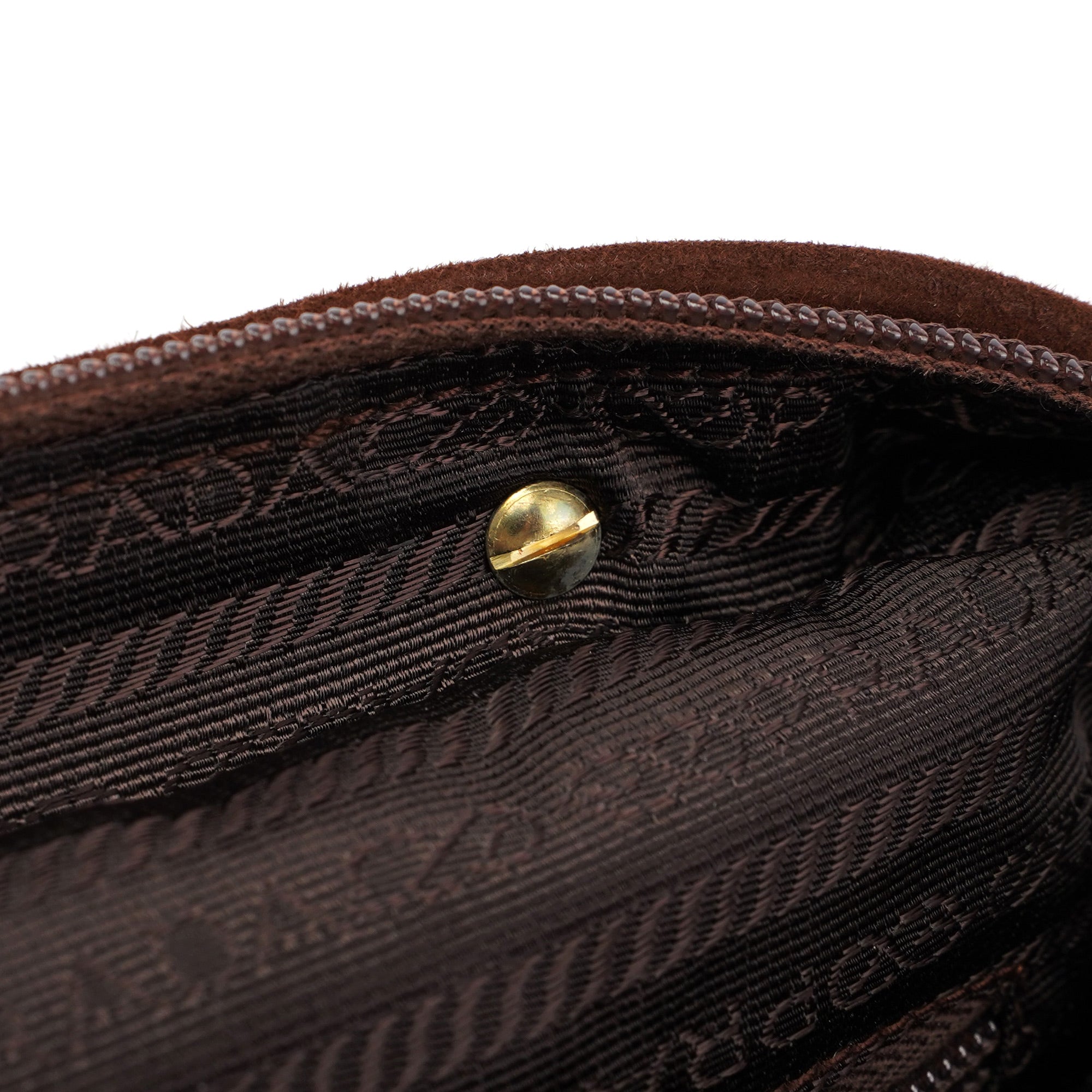 Brown Quilted Suede Handbag