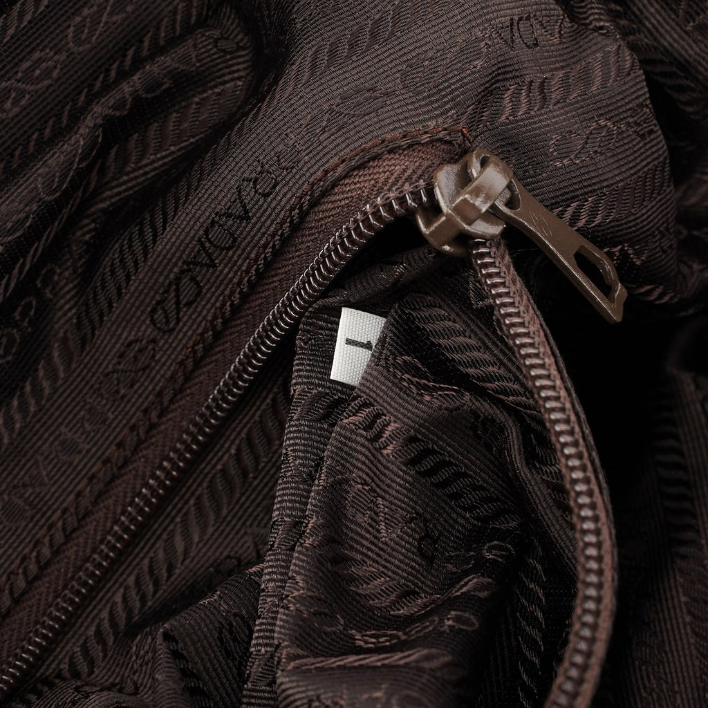 Brown Quilted Suede Handbag