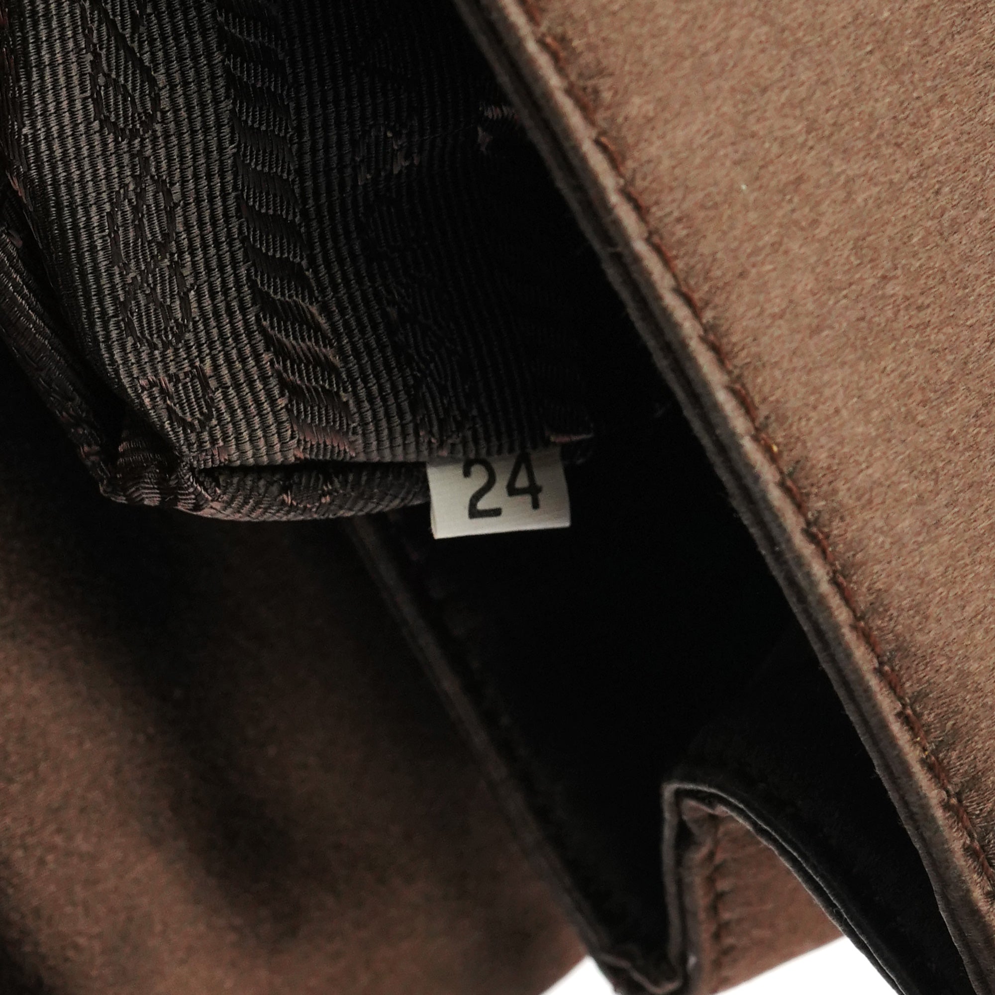 Brown Raso Satin Top Handle Bag