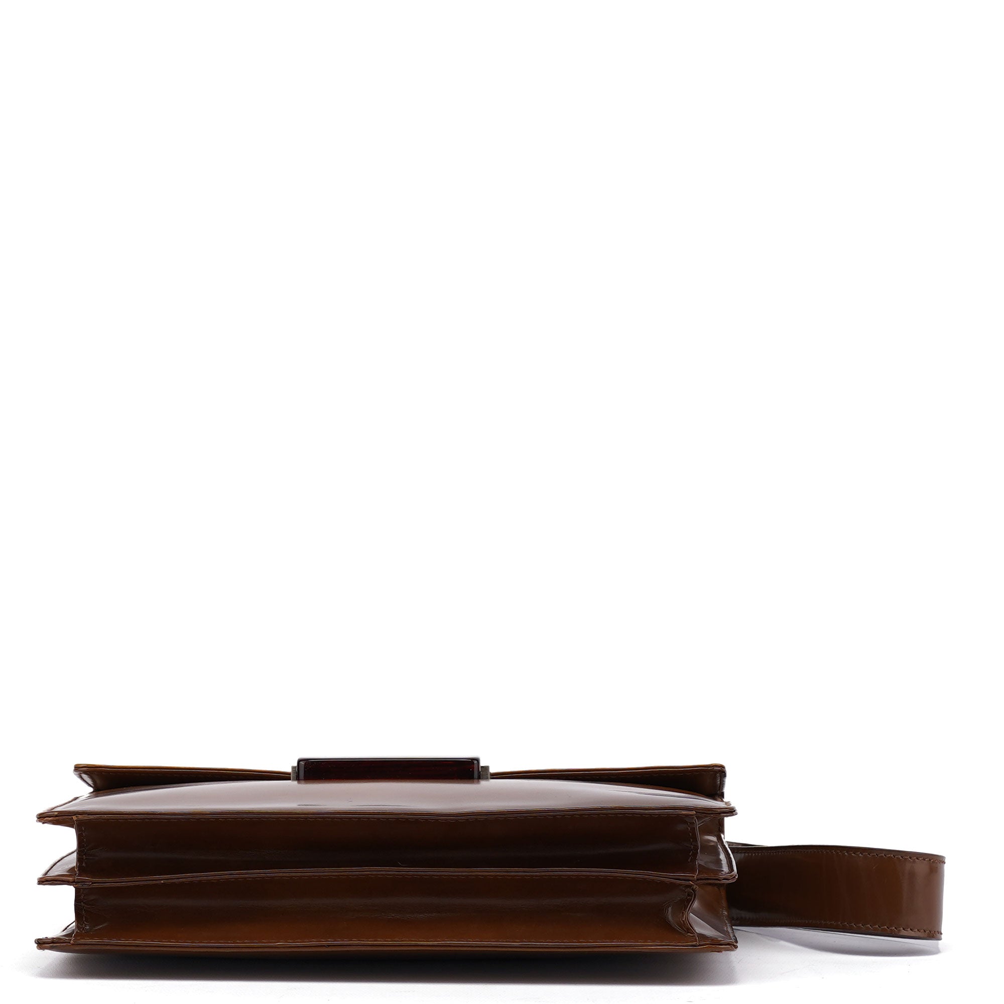 Brown Spazzolato Buckle Shoulder Bag