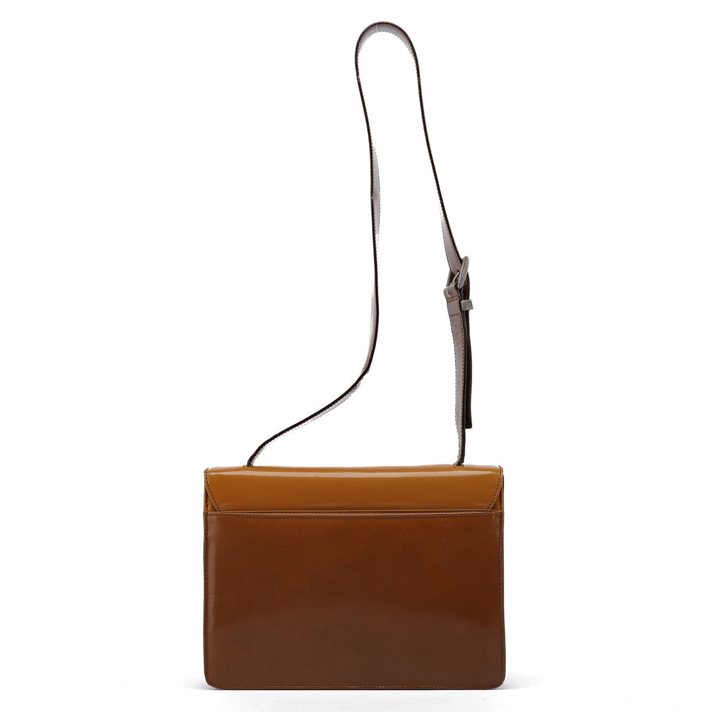 Brown Spazzolato Buckle Shoulder Bag