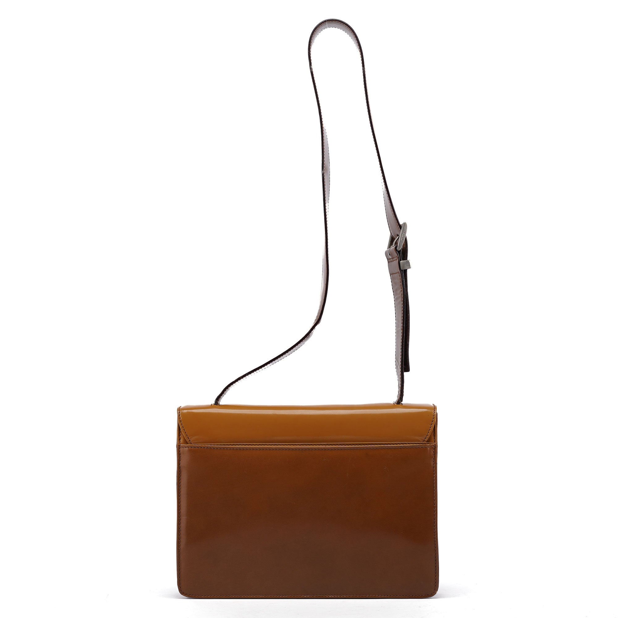 Brown Spazzolato Buckle Shoulder Bag