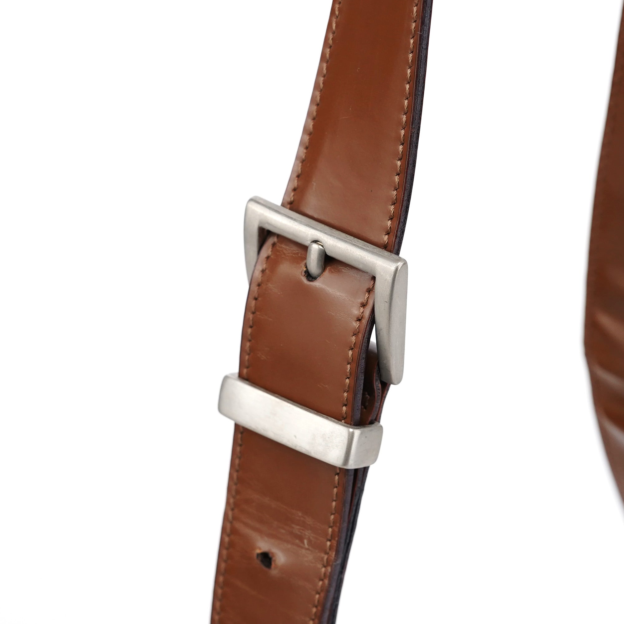 Brown Spazzolato Buckle Shoulder Bag