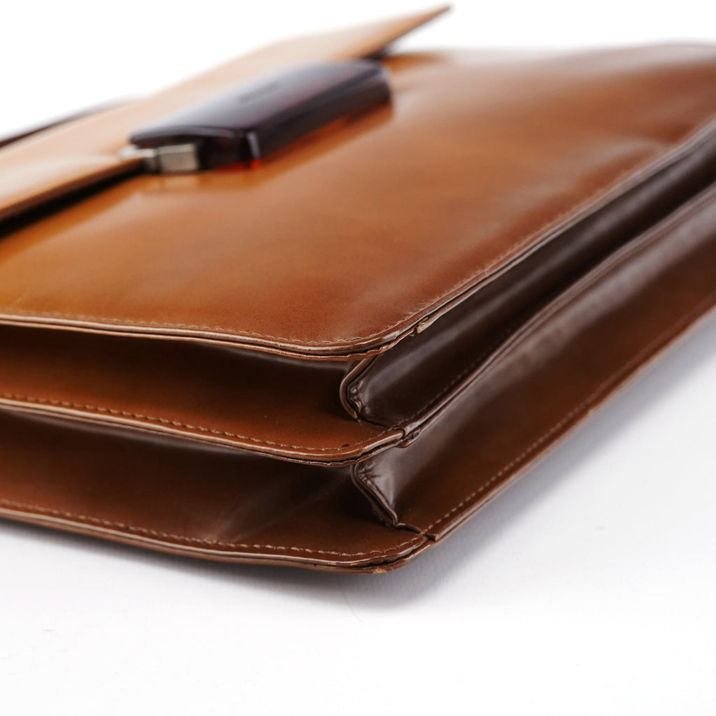 Brown Spazzolato Buckle Shoulder Bag