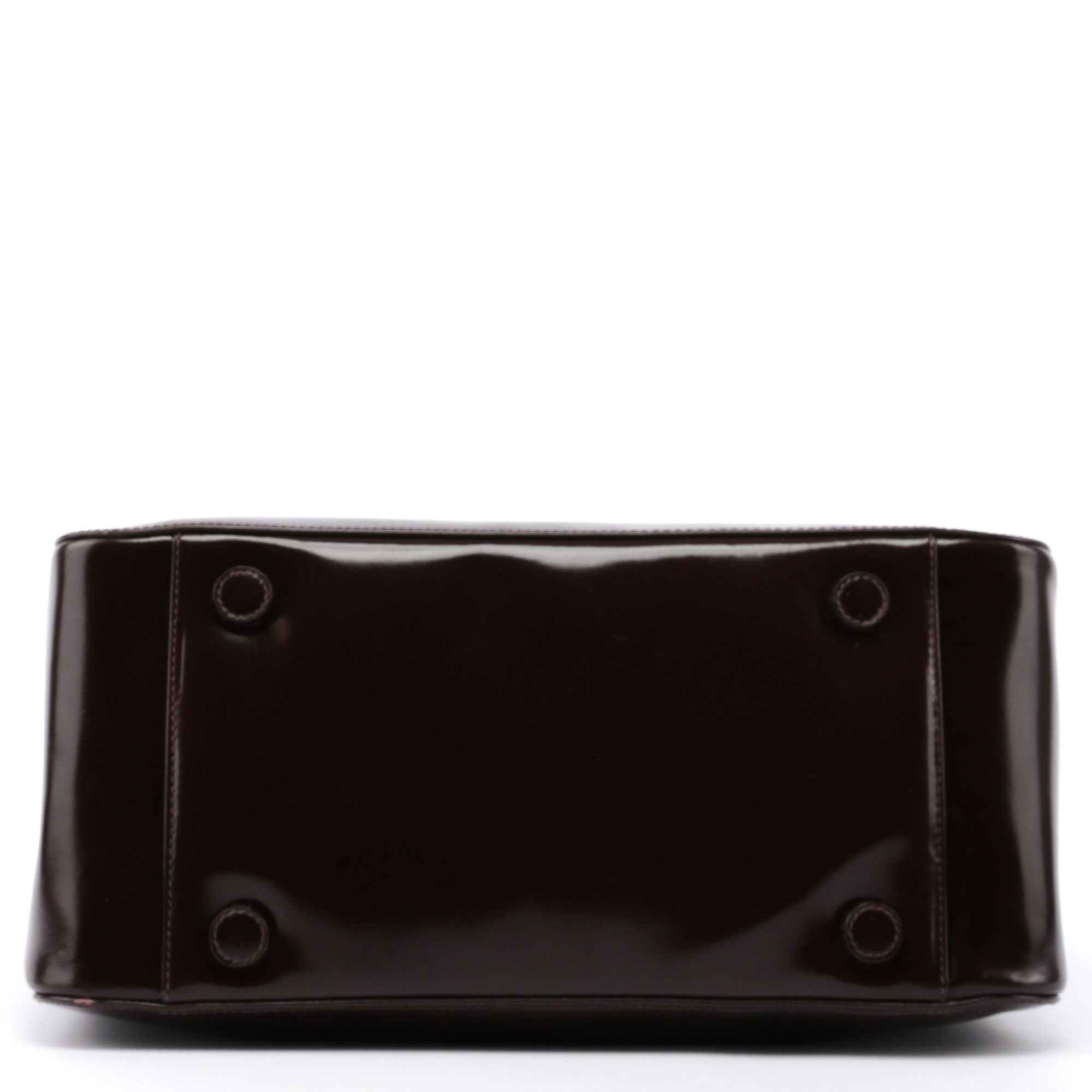 Brown Spazzolato Top Handle Logo Bag