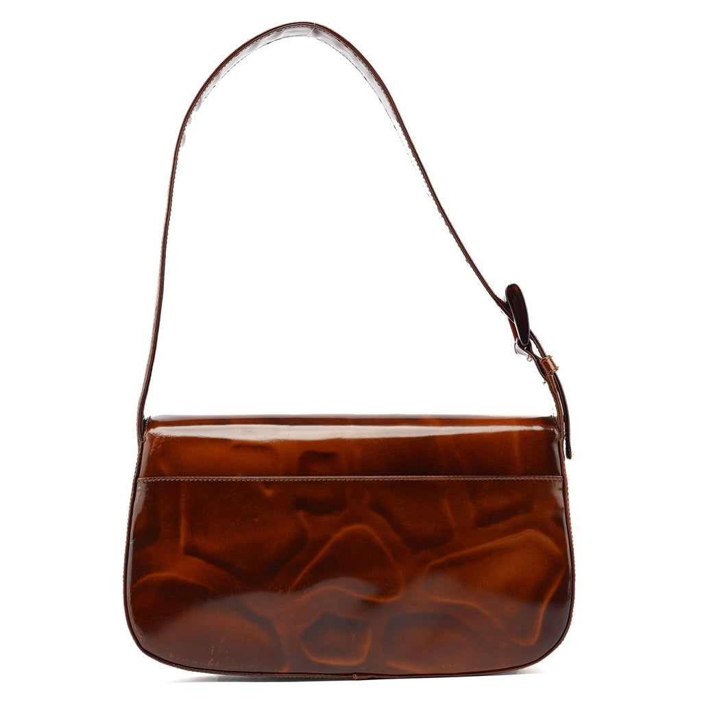 Brown Stampa Giraffa Shoulder Bag