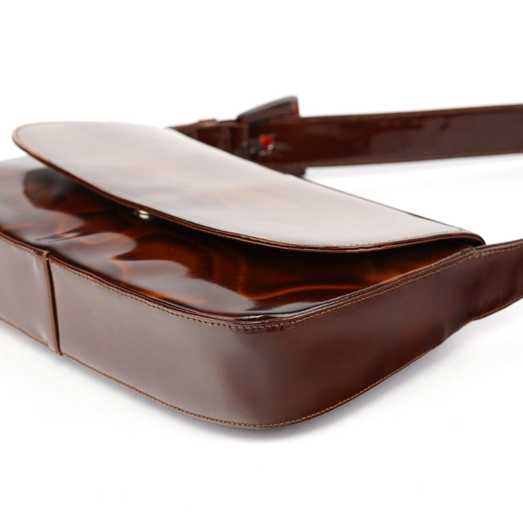 Brown Stampa Giraffa Shoulder Bag